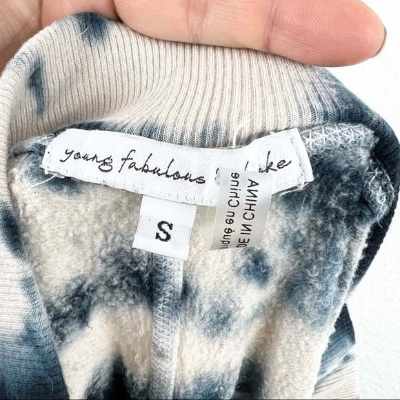 YOUNG FABULOUS AND BROKE Blue Safari Wash Tie Dye Jogger Sweatpants, Size Small - Picture 6 of 9